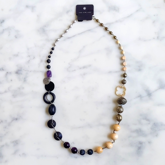 NWT. The Limited Multiple Shapes/Colors/Materials Chained Necklace. - Picture 3 of 5